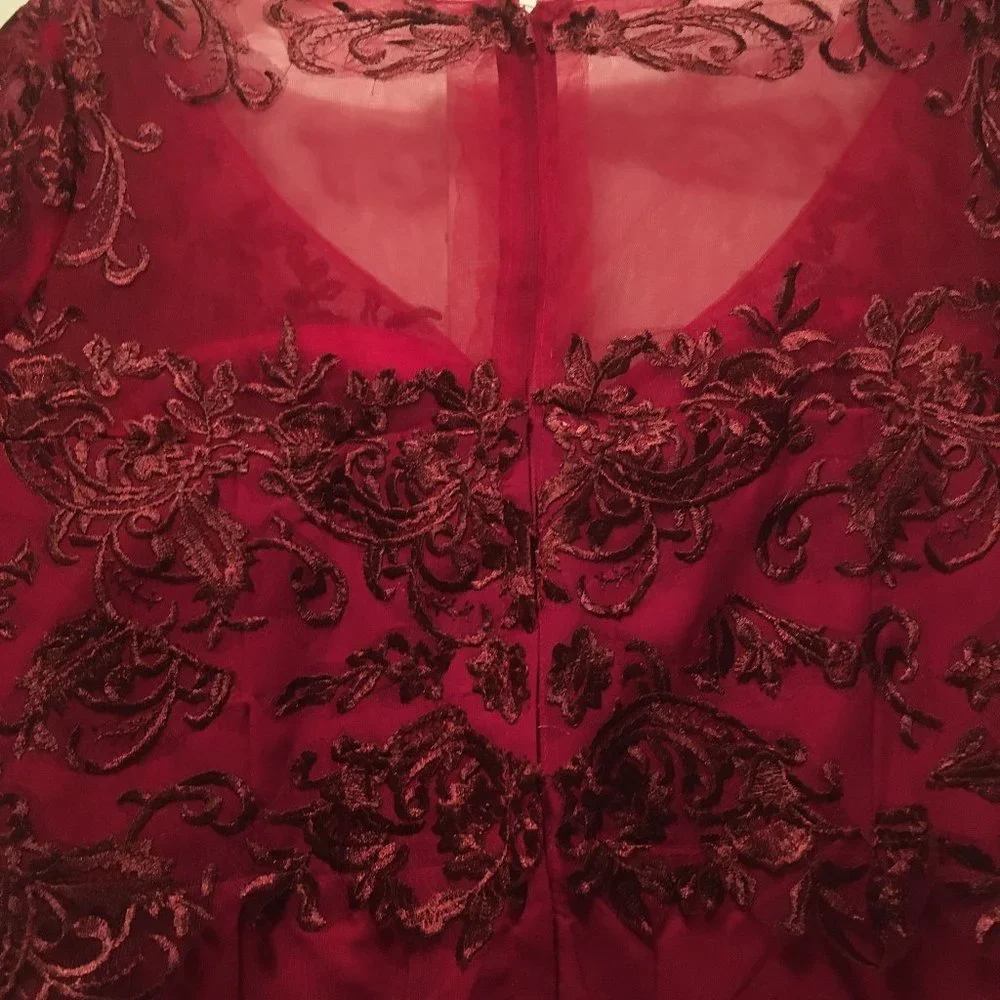 Gorgeous Fit and Flair Short Burgundy Dress - Picture 8 of 15